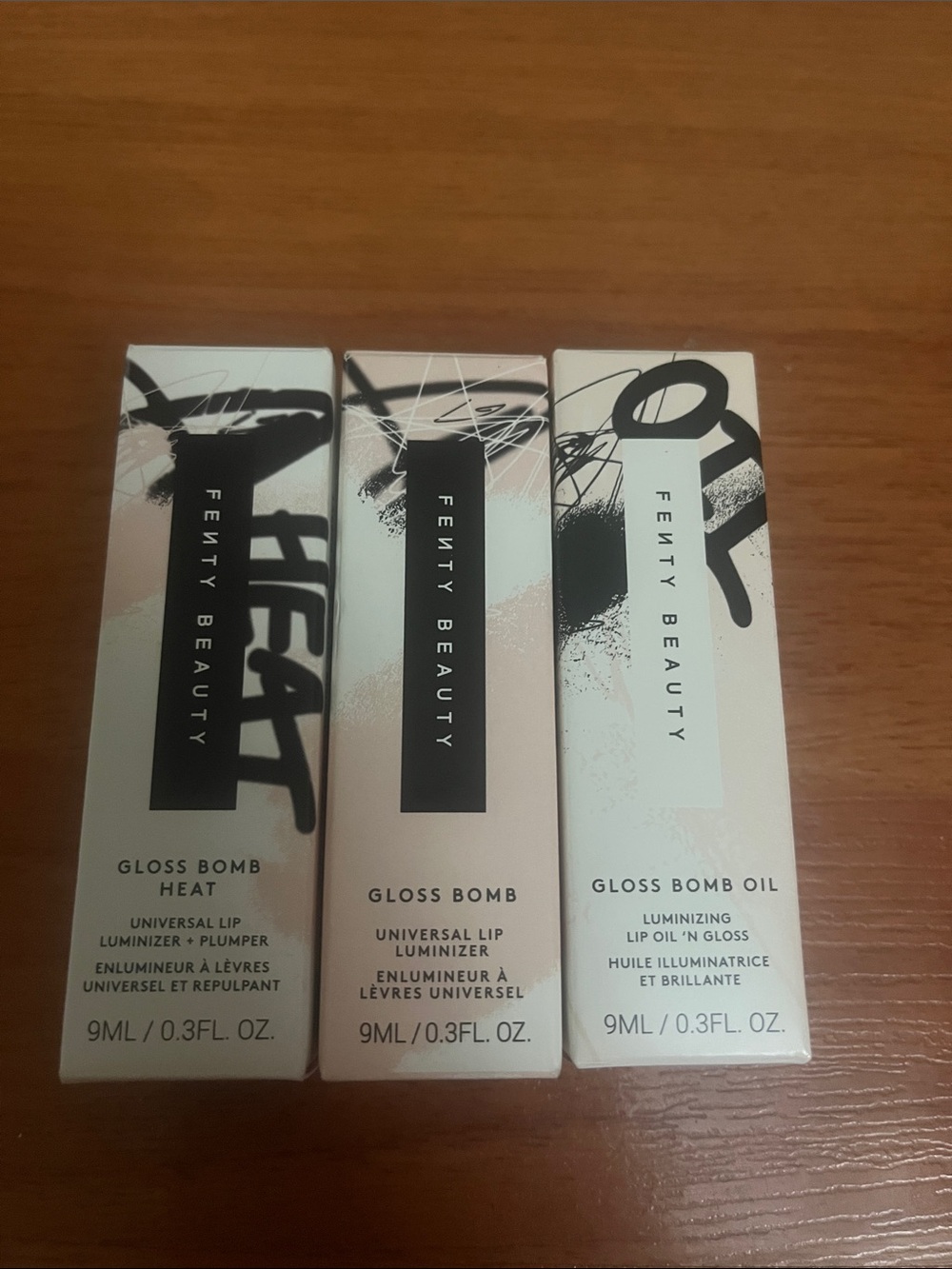 Set of 3 Fenty Beauty Gloss Bomb, Heat & Oil